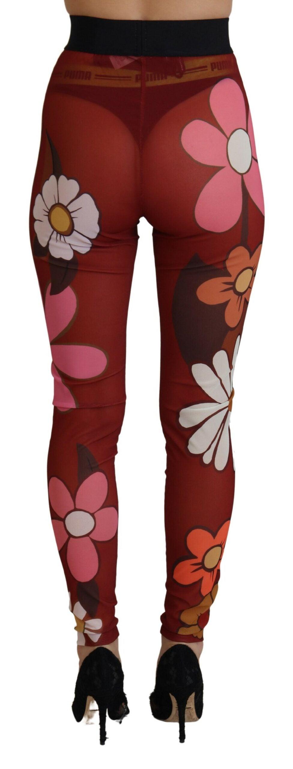 Dolce & Gabbana Floral Red High Waist Leggings - Arichezz.store