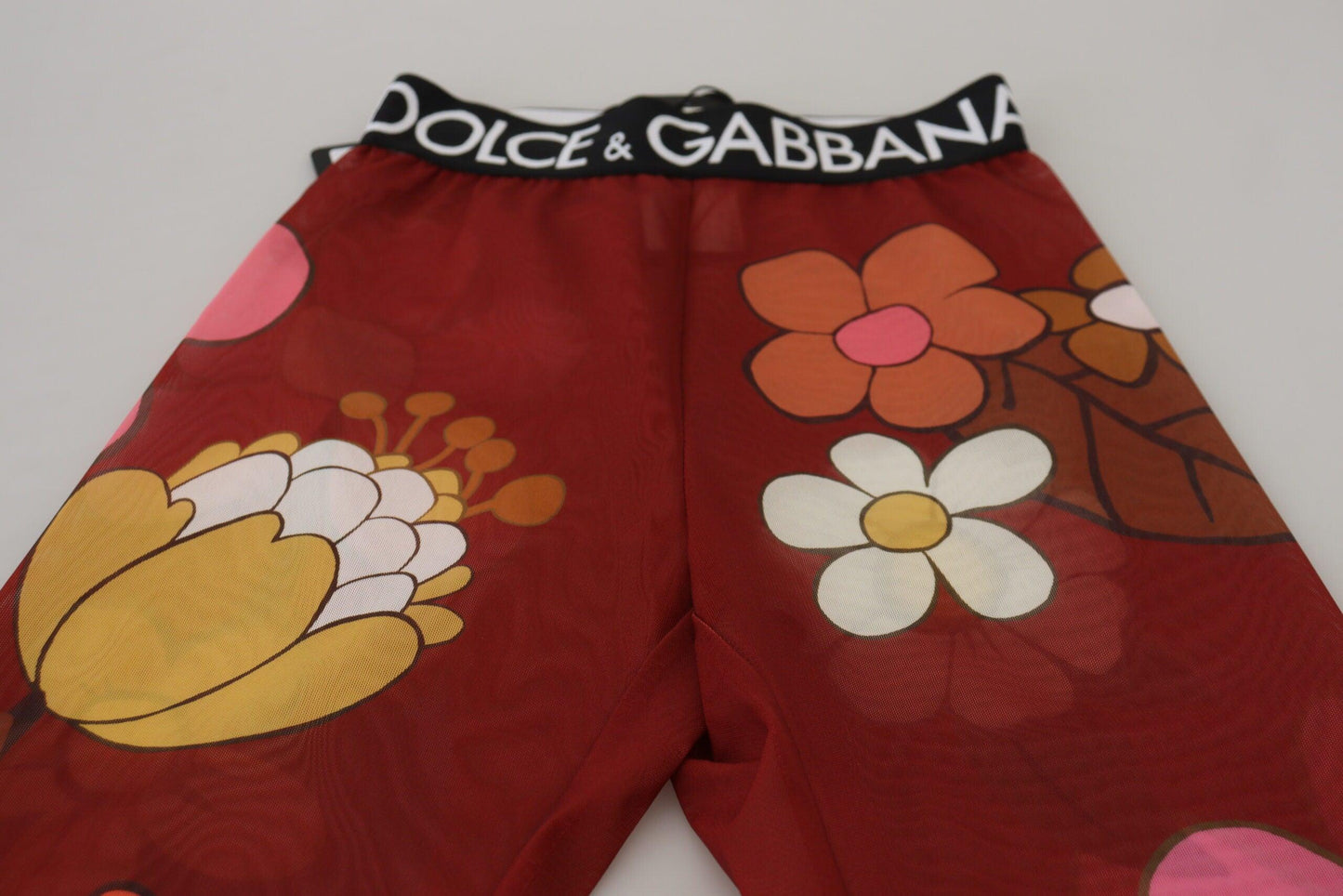 Dolce & Gabbana Floral Red High Waist Leggings - Arichezz.store