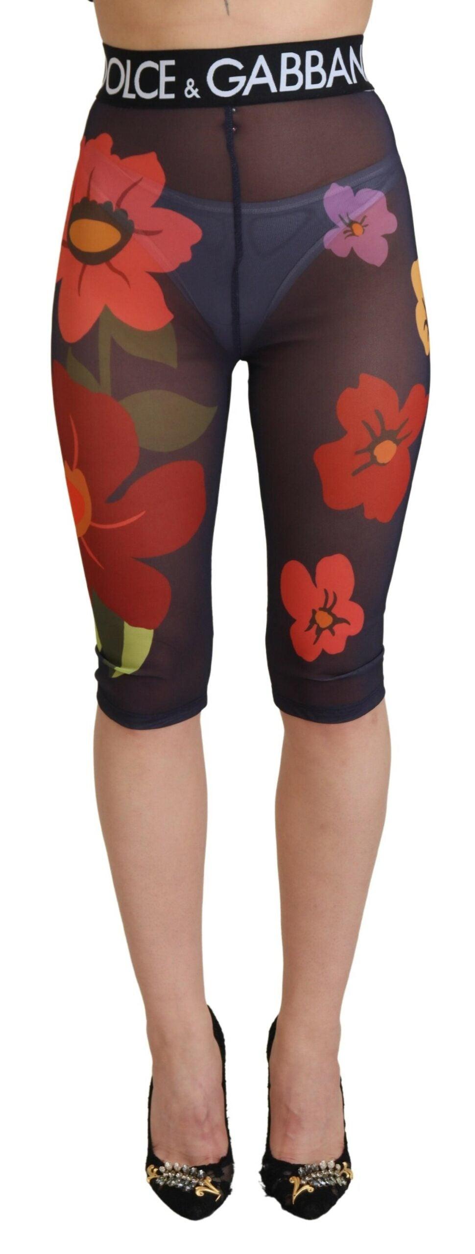 Dolce & Gabbana Elegant Floral Print High Waist Leggings - Arichezz.store