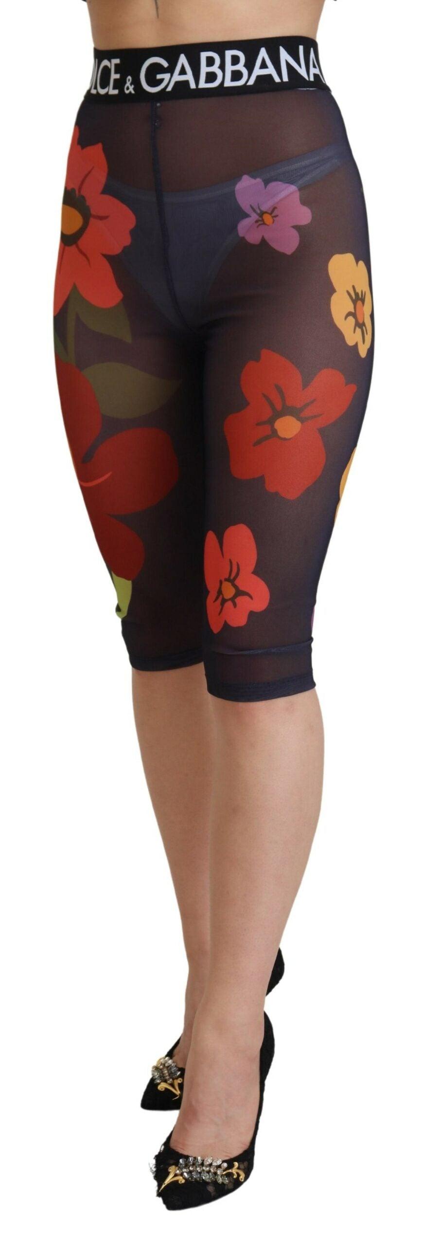 Dolce & Gabbana Elegant Floral Print High Waist Leggings - Arichezz.store