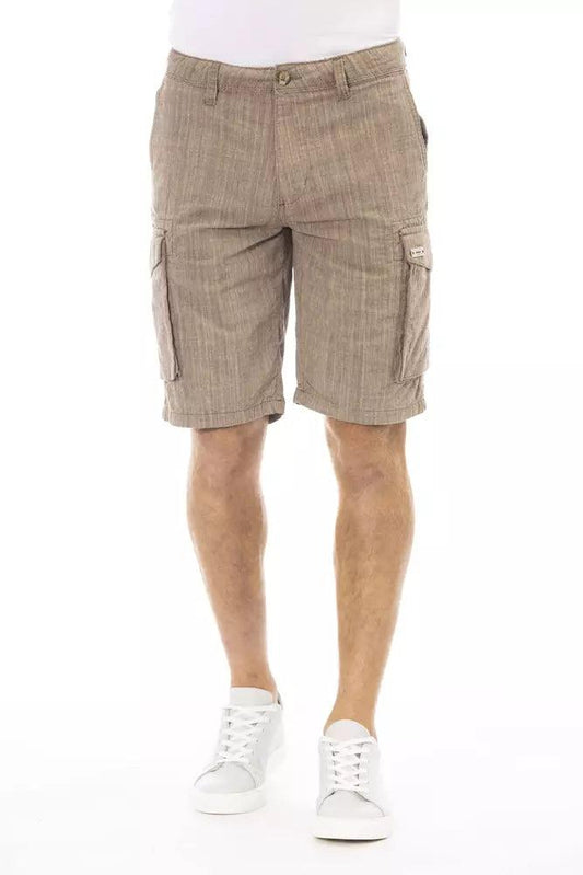 Baldinini Trend Brown Cotton Men Cargo Short - Arichezz.store