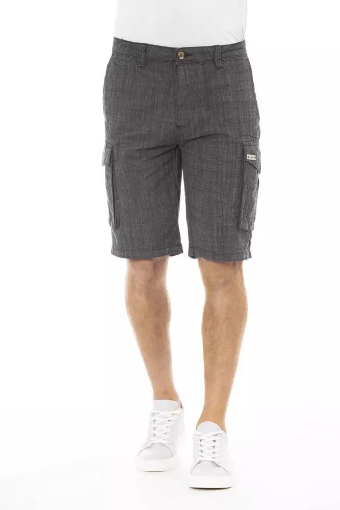 Baldinini Trend Black Cotton Men Cargo Short - Arichezz.store