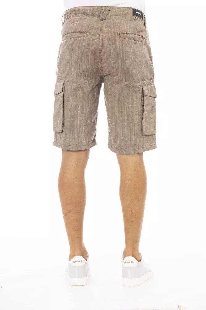 Baldinini Trend Brown Cotton Men Cargo Short - Arichezz.store