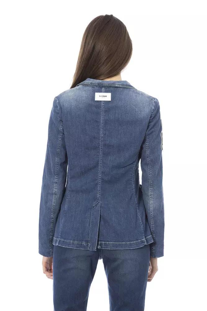 Baldinini Trend Blue Cotton Women Jacket - Arichezz.store