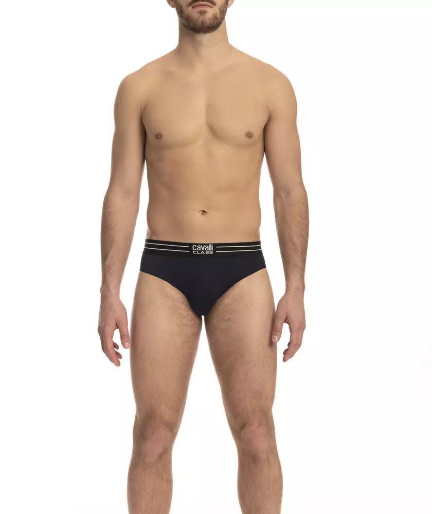 Cavalli Class Blue Cotton Men Underwear Tri-Pack - Arichezz.store