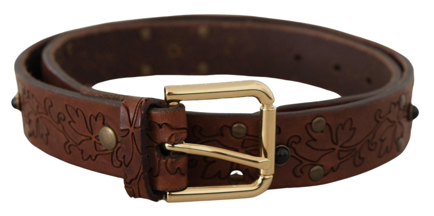 Dolce & Gabbana Elegant Leather Belt with Metal Buckle - Arichezz.store