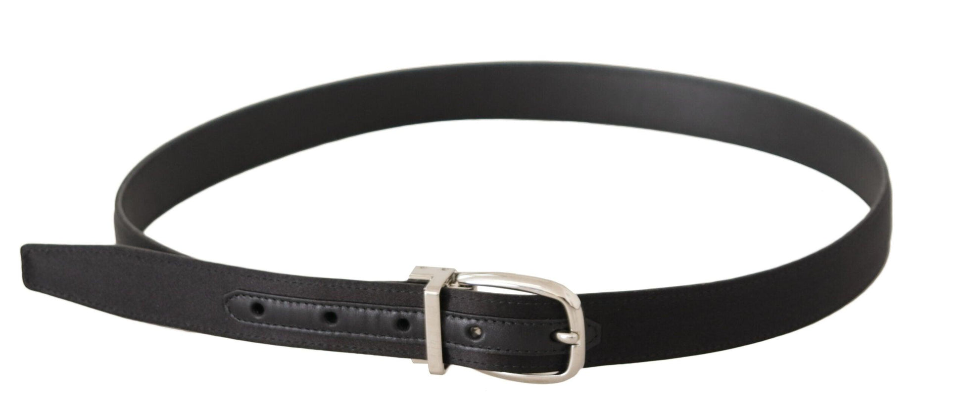 Dolce & Gabbana Elegant Black Leather-Canvas Designer Belt - Arichezz.store