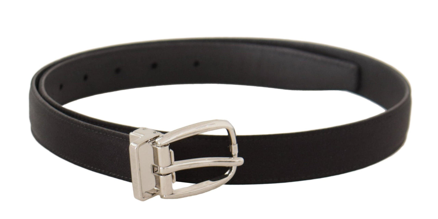 Dolce & Gabbana Elegant Black Leather-Canvas Designer Belt - Arichezz.store