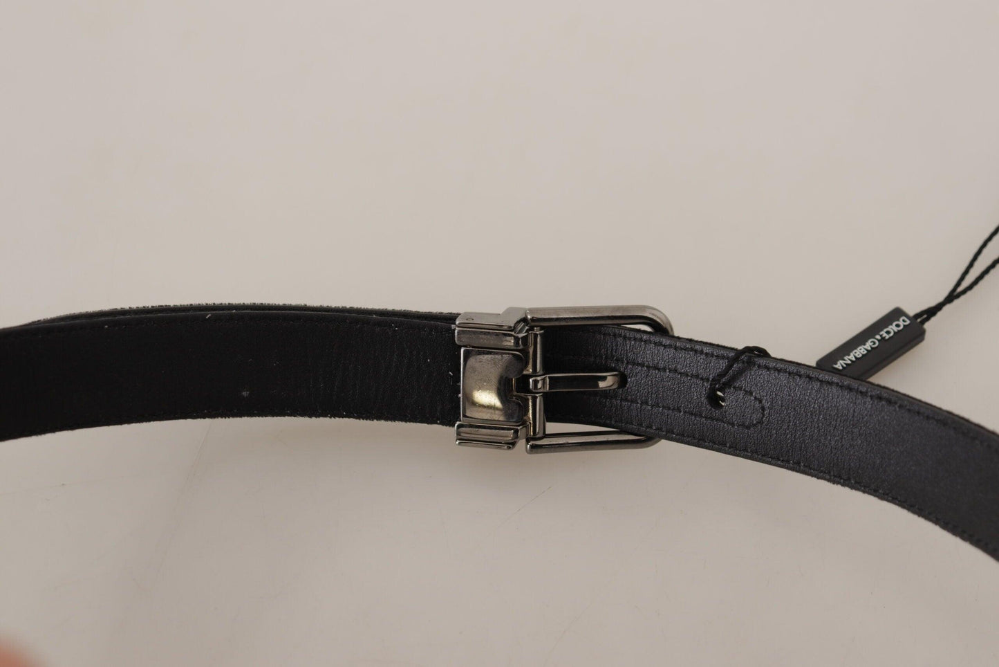 Dolce & Gabbana Elegant Black Cotton-Leather D&G Belt - Arichezz.store