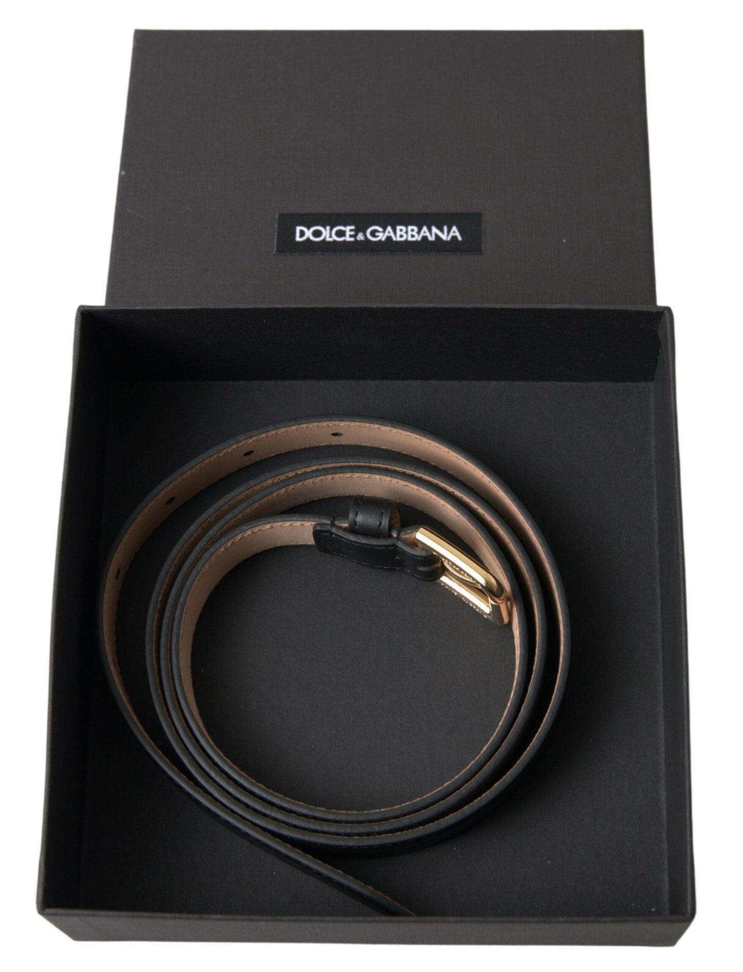 Dolce & Gabbana Elegant Italian Leather Belt with Metal Buckle - Arichezz.store