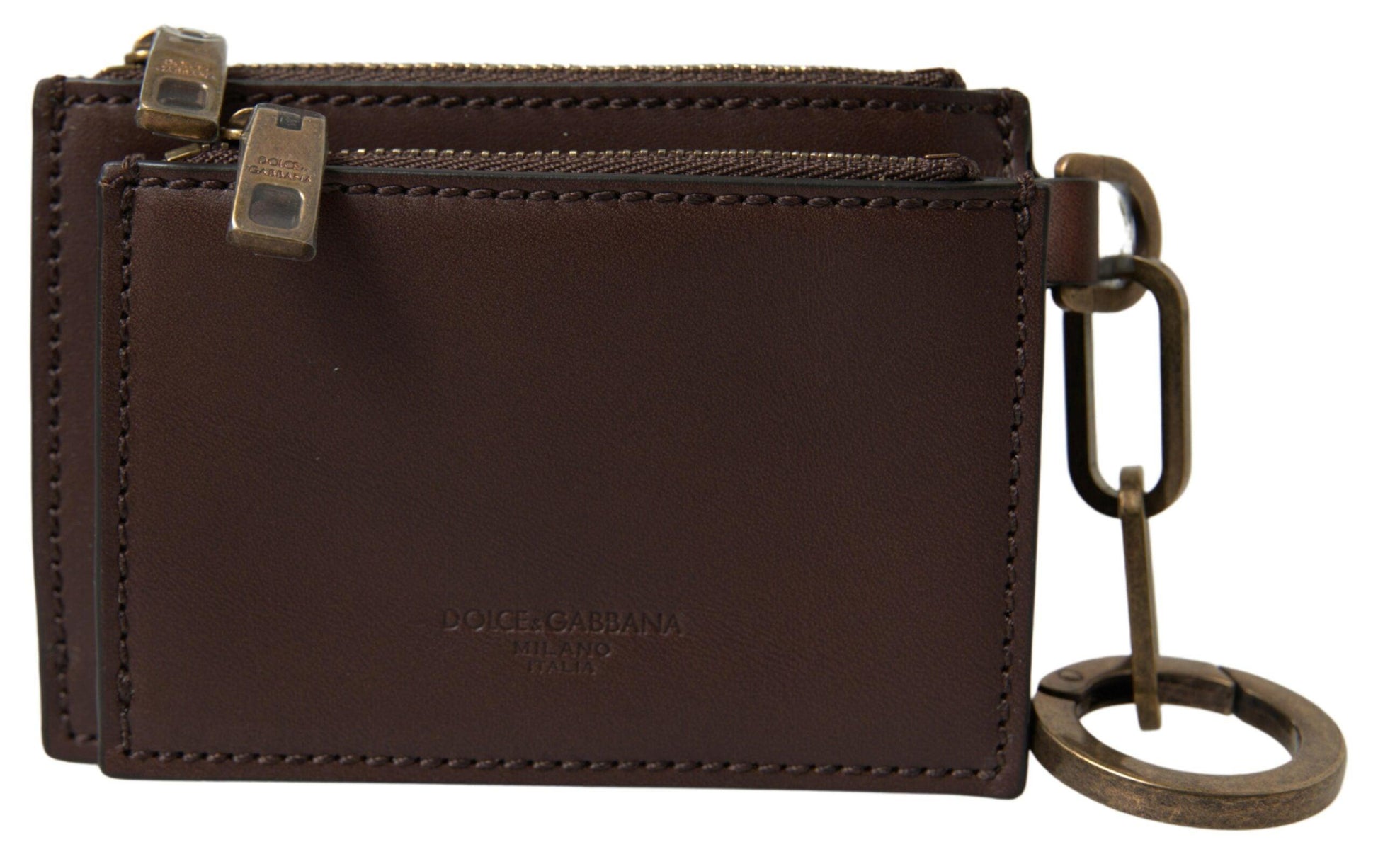 Dolce & Gabbana Elegant Brown Leather Coin Purse Wallet - Arichezz.store