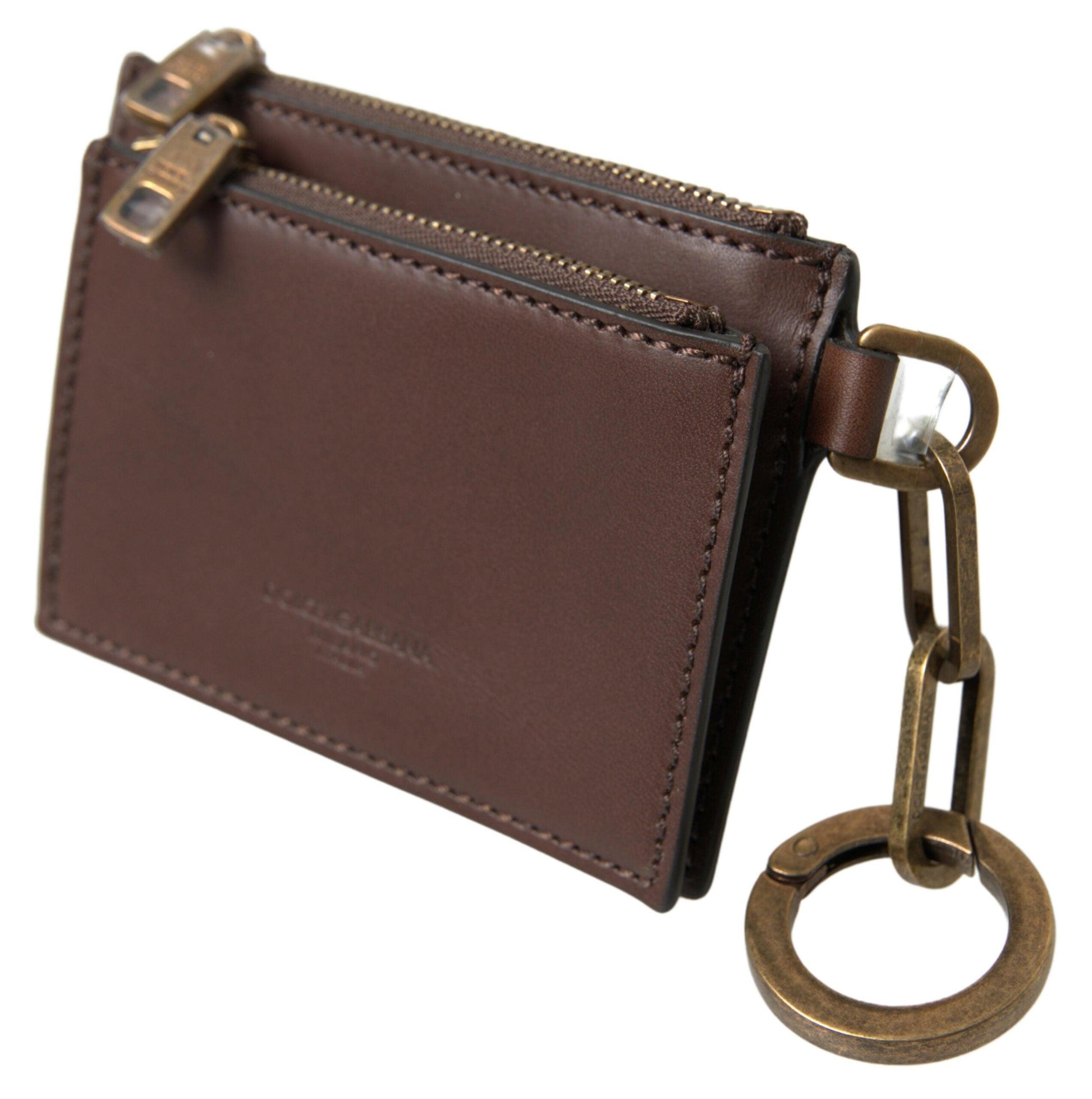 Dolce & Gabbana Elegant Brown Leather Coin Purse Wallet - Arichezz.store