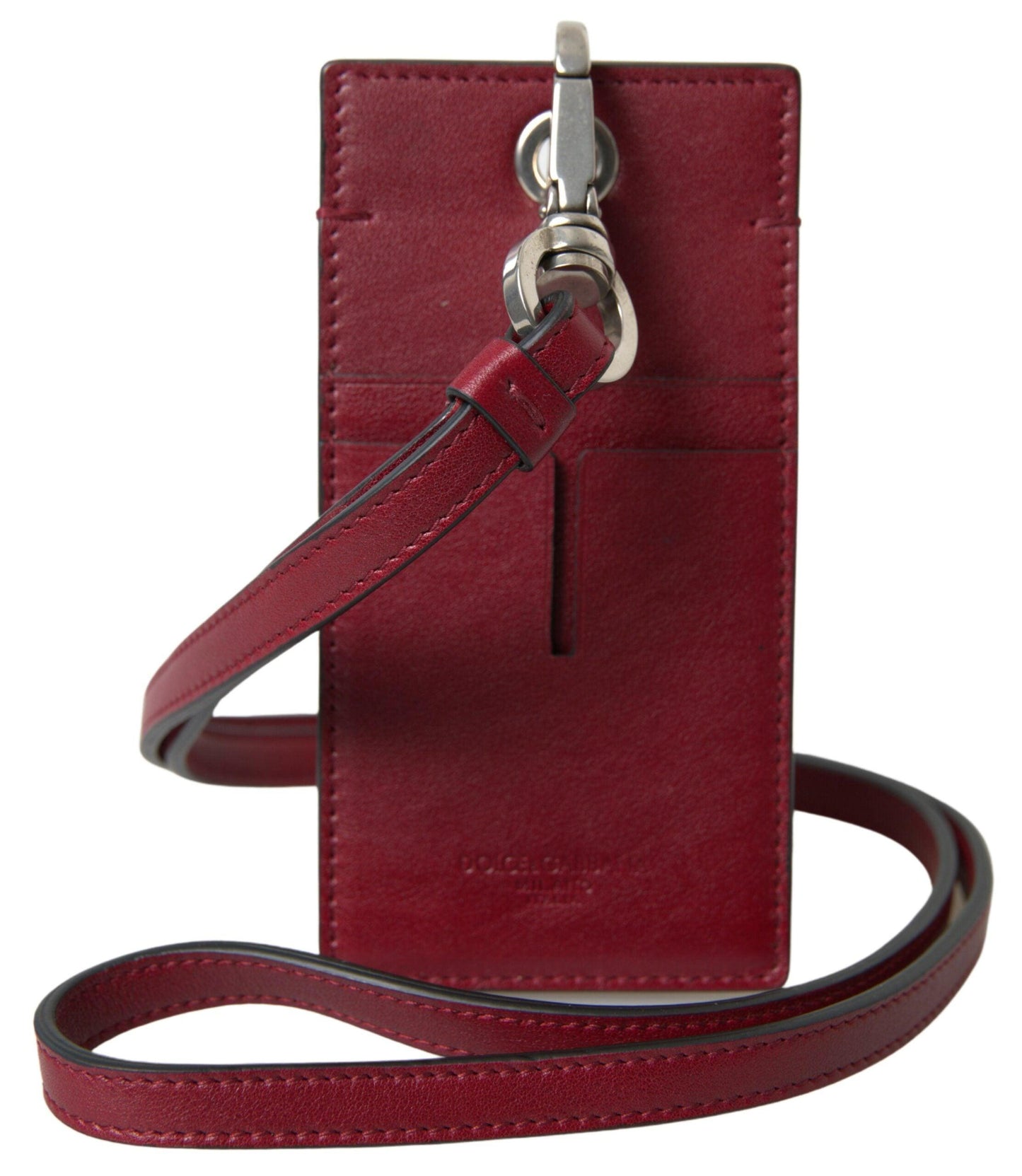 Dolce & Gabbana Elegant Red Leather Cardholder with Lanyard - Arichezz.store