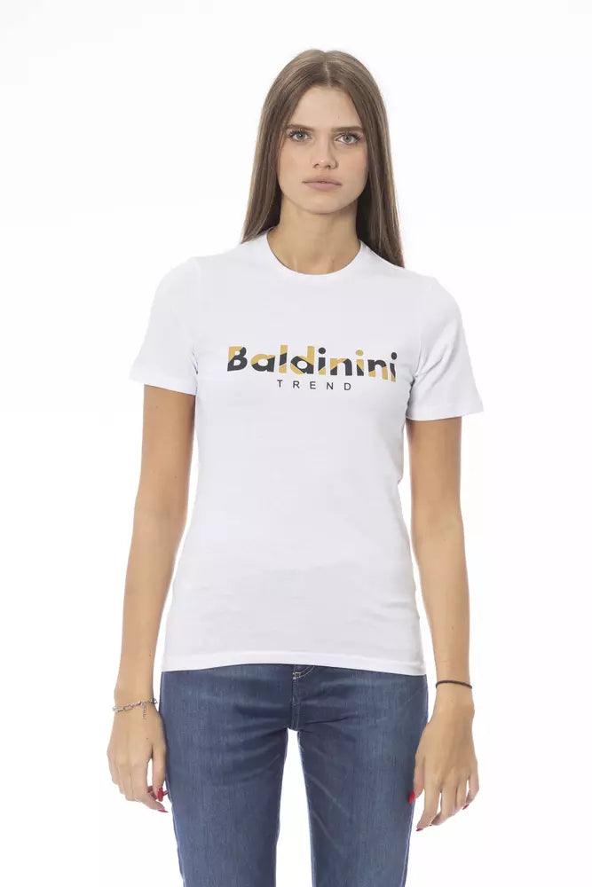 Baldinini Trend White Cotton Women T-Shirt - Arichezz.store