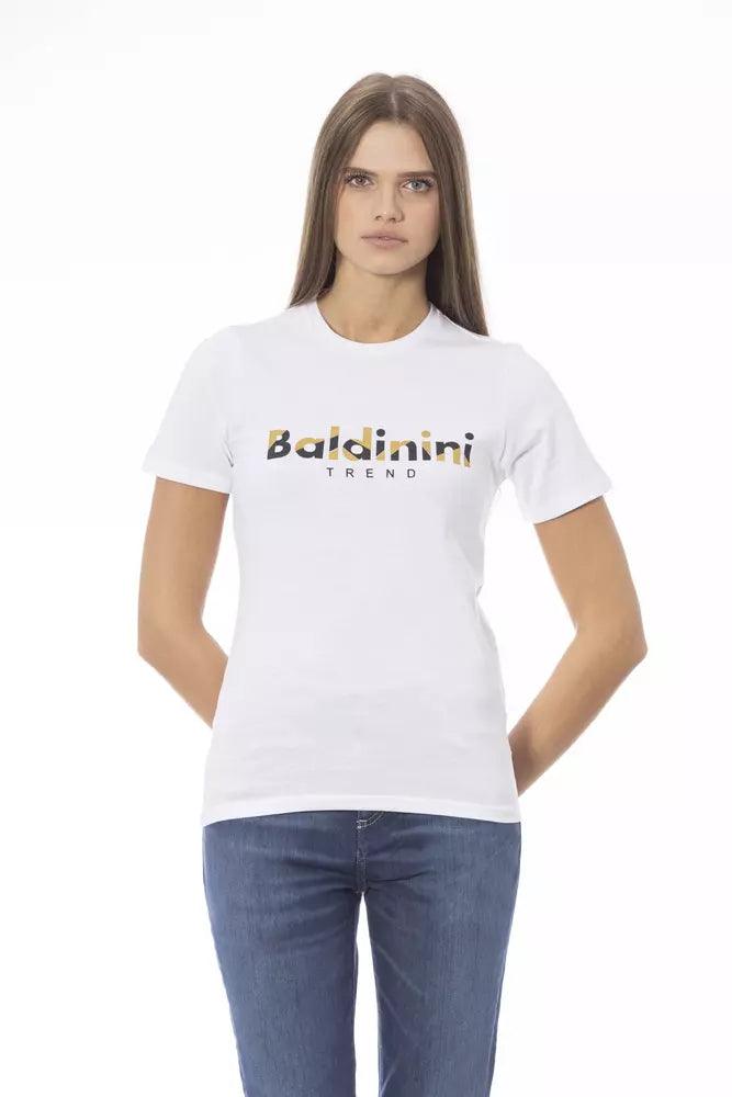 Baldinini Trend White Cotton Women T-Shirt - Arichezz.store