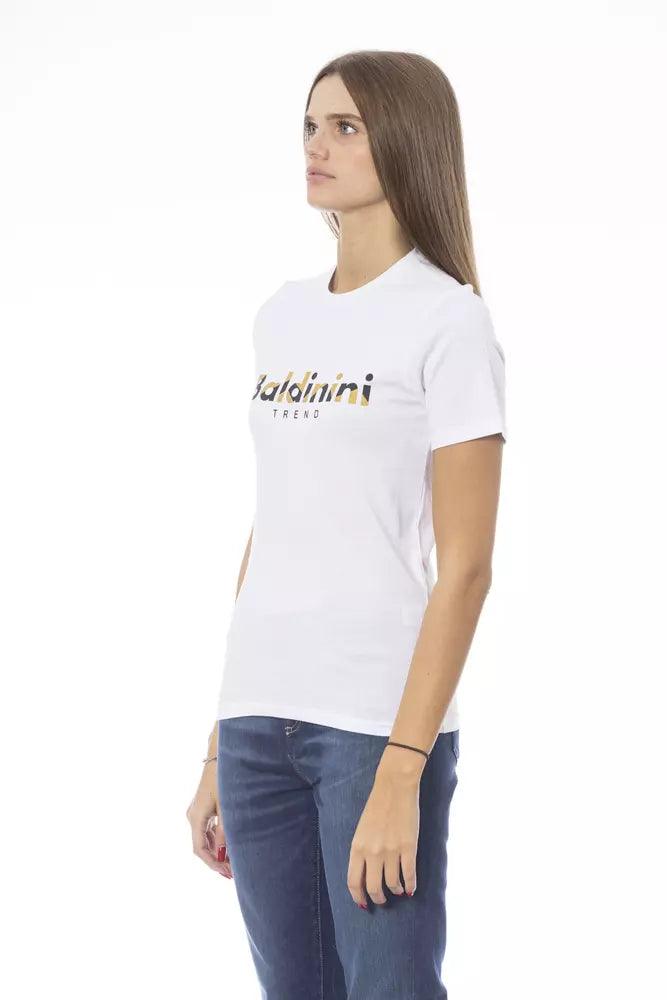 Baldinini Trend White Cotton Women T-Shirt - Arichezz.store