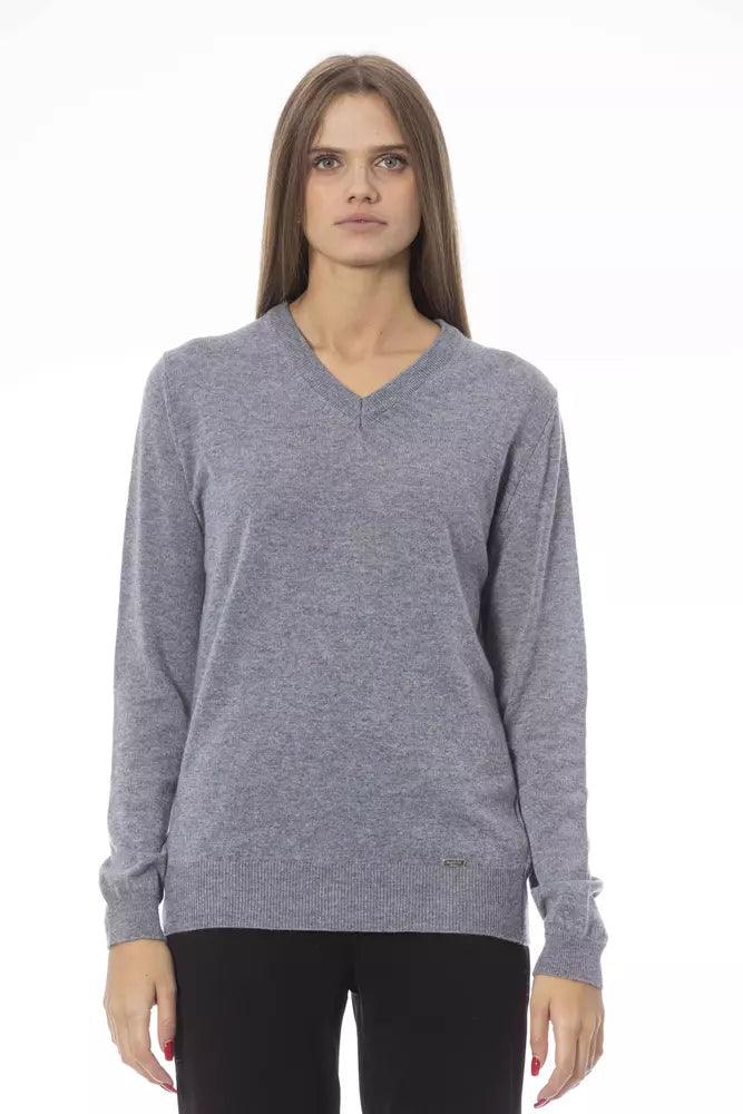 Baldinini Trend Gray Wool Women Sweater - Arichezz.store