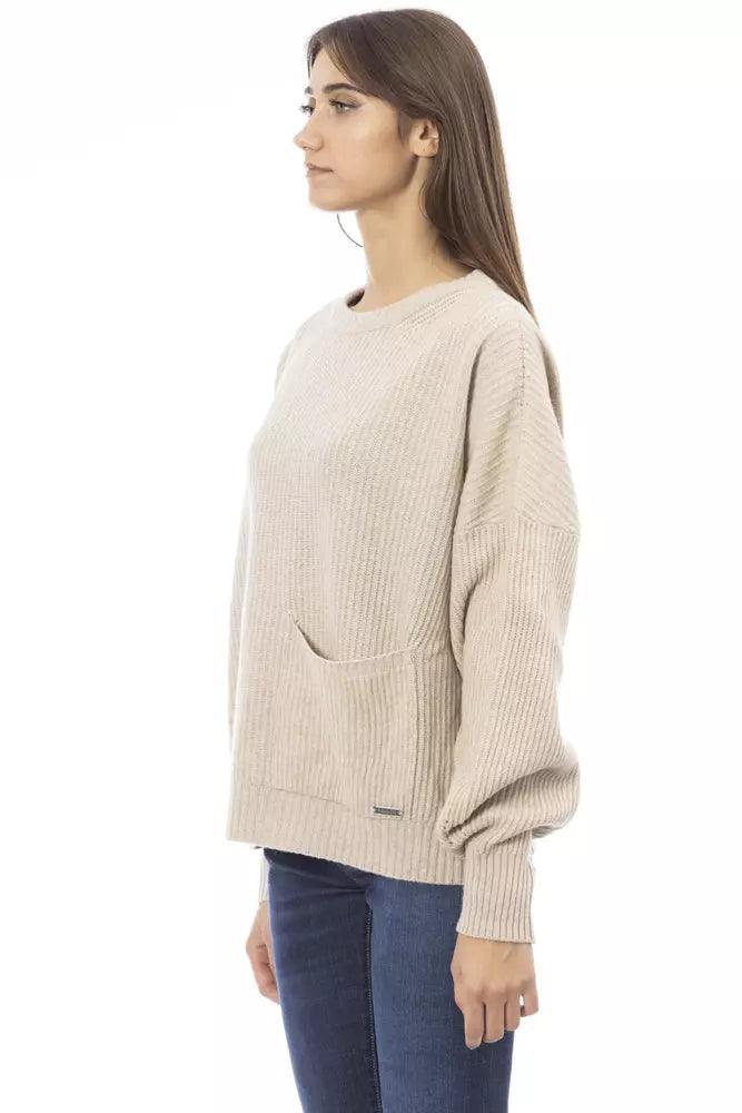 Baldinini Trend Beige Wool Women Sweater - Arichezz.store