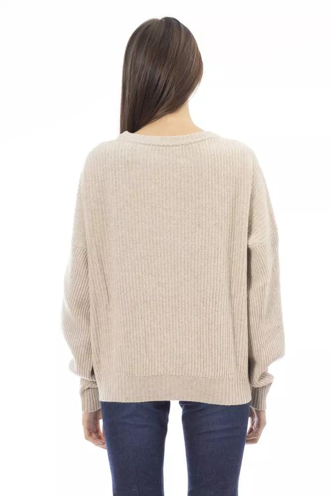 Baldinini Trend Beige Wool Women Sweater - Arichezz.store