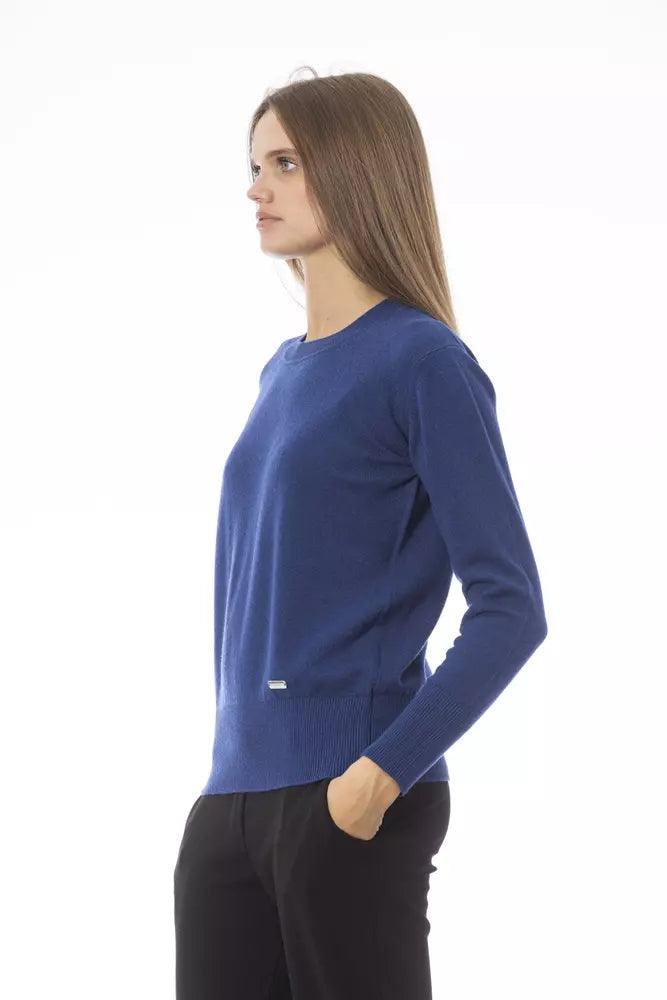 Baldinini Trend Blue Wool Women Sweater - Arichezz.store