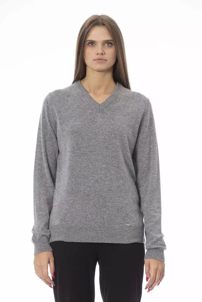 Baldinini Trend Gray Wool Women Sweater - Arichezz.store