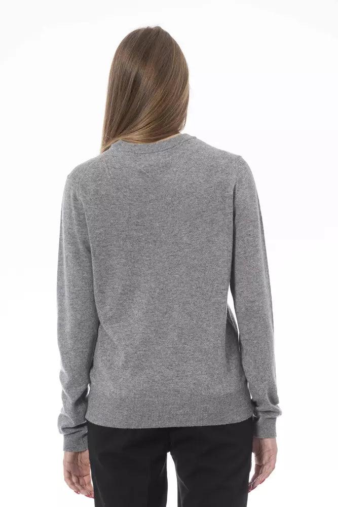 Baldinini Trend Gray Wool Women Sweater - Arichezz.store