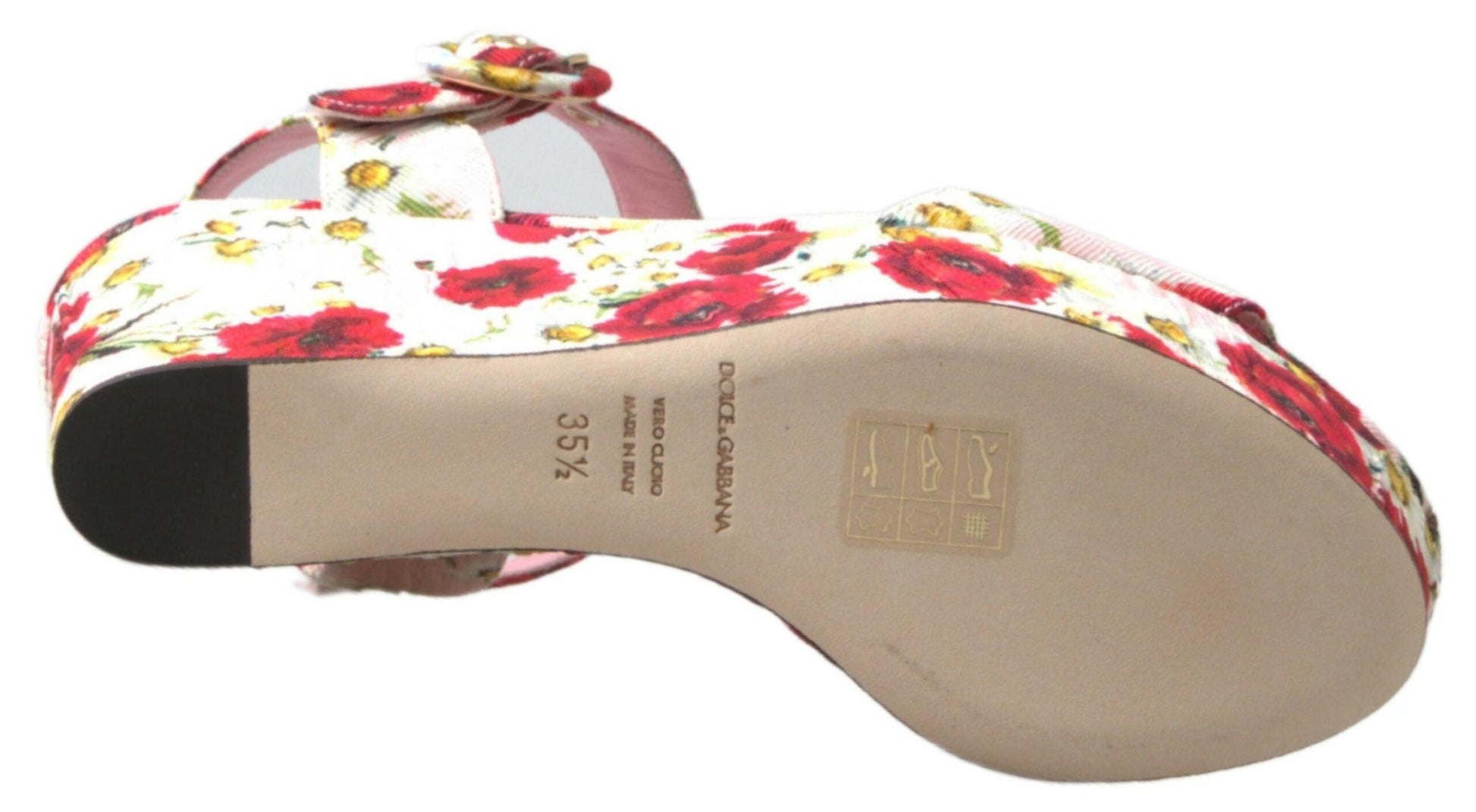 Dolce & Gabbana Floral Ankle Strap Wedge Sandals - Arichezz.store