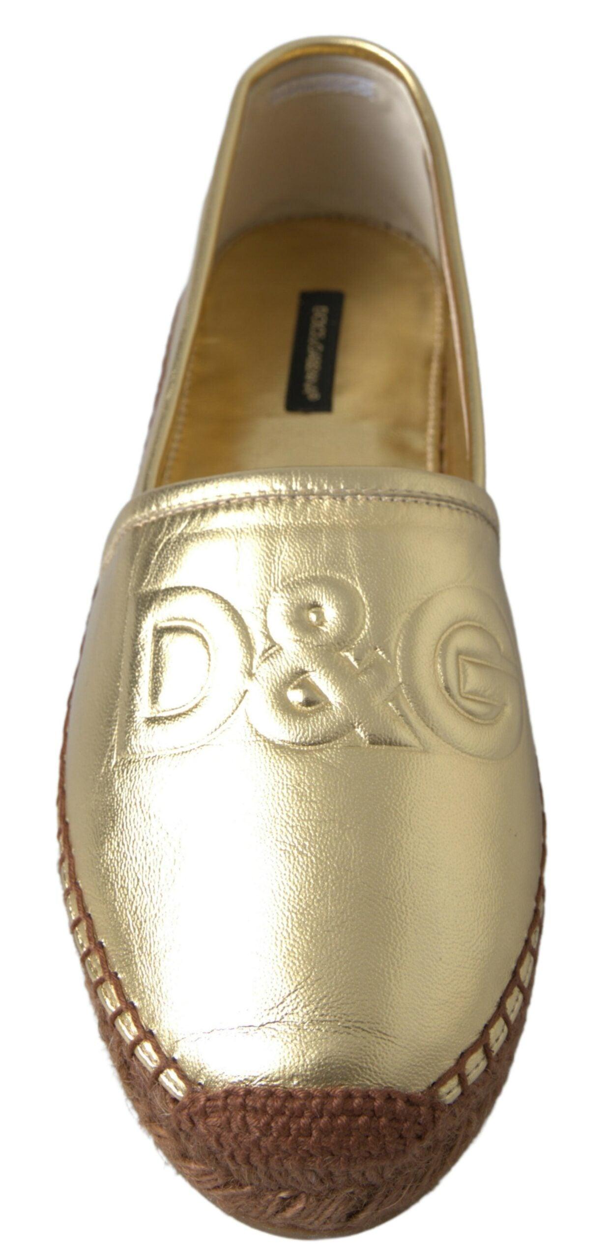 Dolce & Gabbana Golden Elegance Leather Espadrilles - Arichezz.store