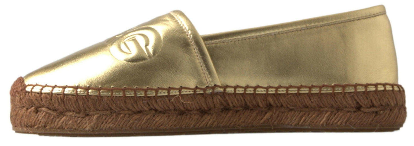 Dolce & Gabbana Golden Elegance Leather Espadrilles - Arichezz.store