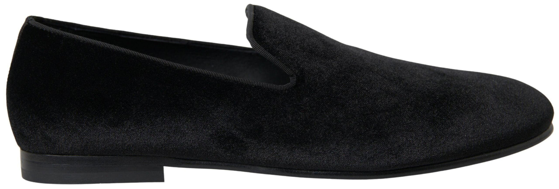 Dolce & Gabbana Elegant Velvet Black Loafers for Men - Arichezz.store