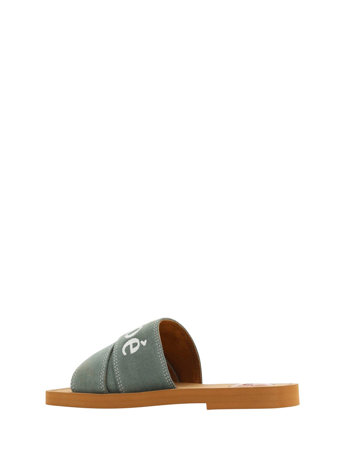 Chloé Elegant Forest Green Cotton Slides - Arichezz.store