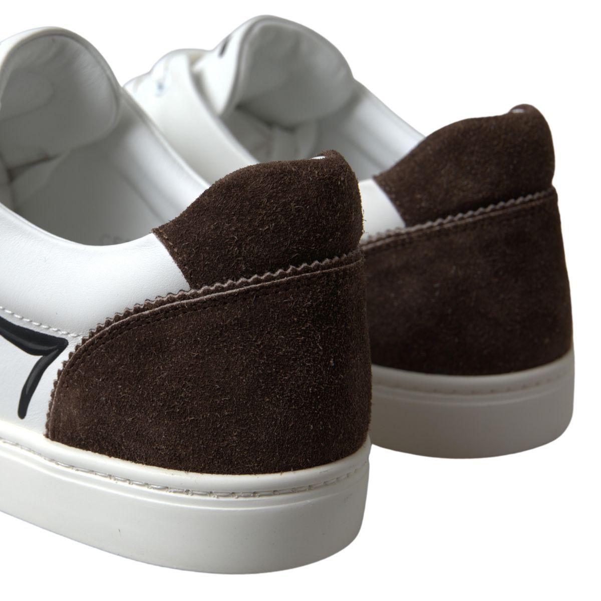 Dolce & Gabbana Sleek White Leather Casual Sneakers - Arichezz.store