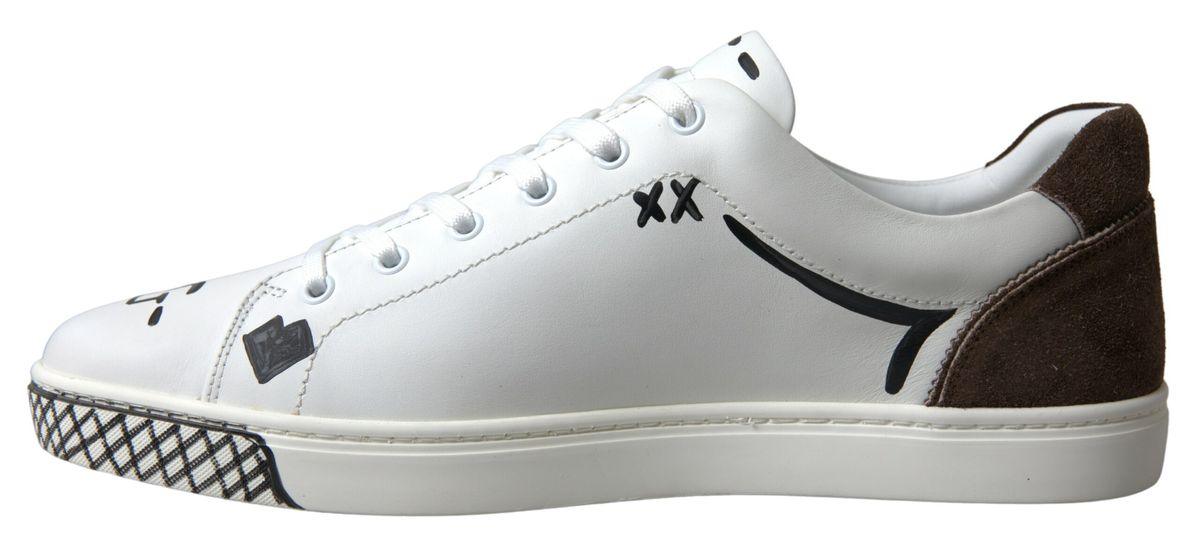 Dolce & Gabbana Sleek White Leather Casual Sneakers - Arichezz.store