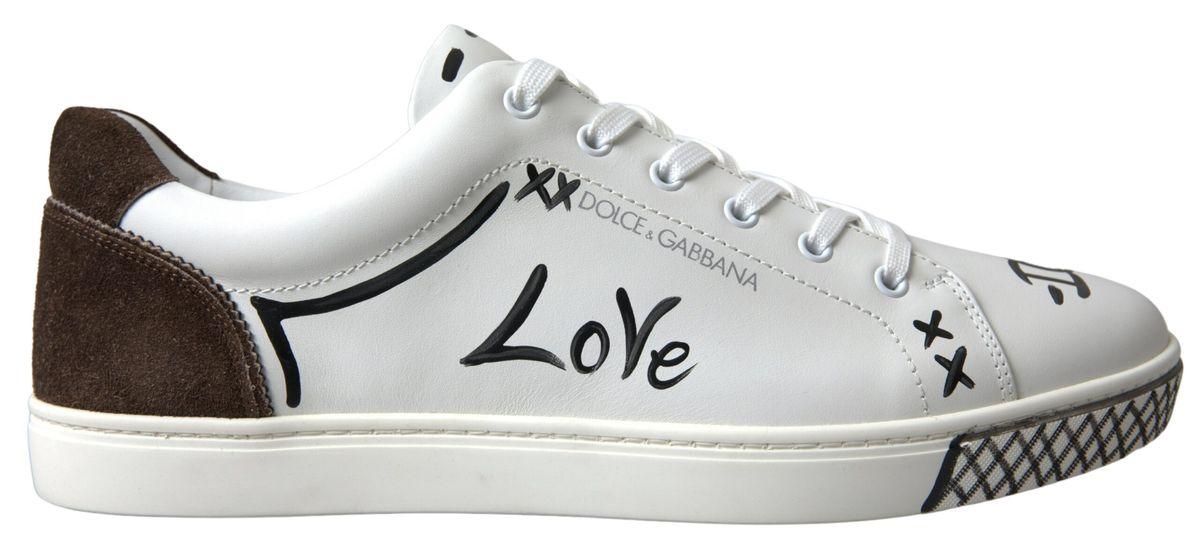 Dolce & Gabbana Sleek White Leather Casual Sneakers - Arichezz.store