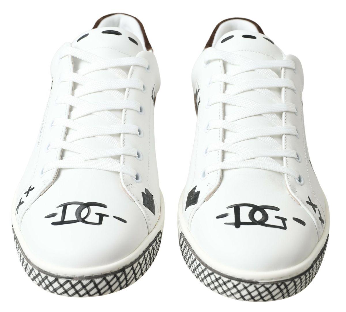 Dolce & Gabbana Sleek White Leather Casual Sneakers - Arichezz.store