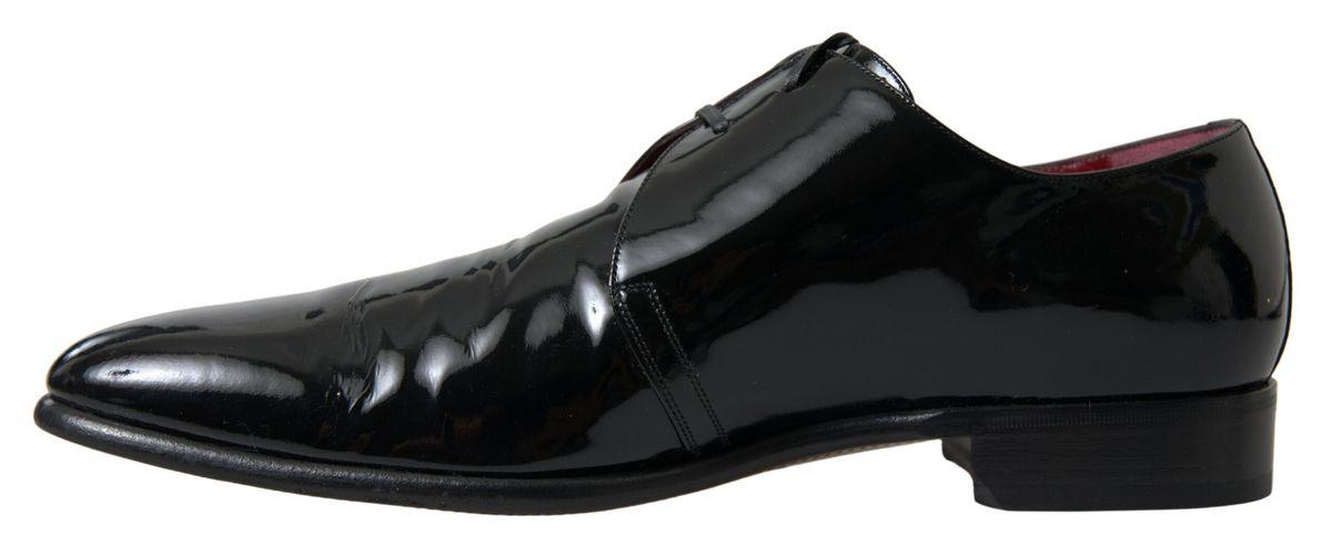 Dolce & Gabbana Elegant Black Patent Leather Formal Men's Shoes - Arichezz.store