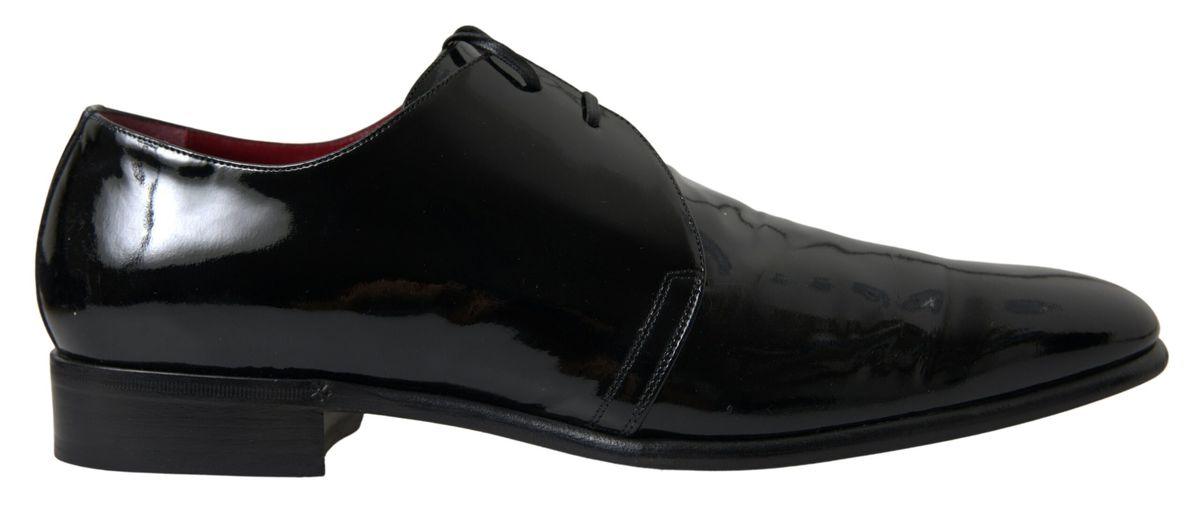 Dolce & Gabbana Elegant Black Patent Leather Formal Men's Shoes - Arichezz.store