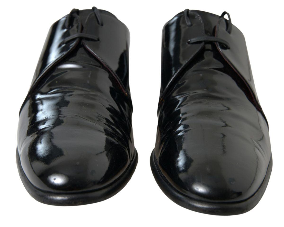 Dolce & Gabbana Elegant Black Patent Leather Formal Men's Shoes - Arichezz.store