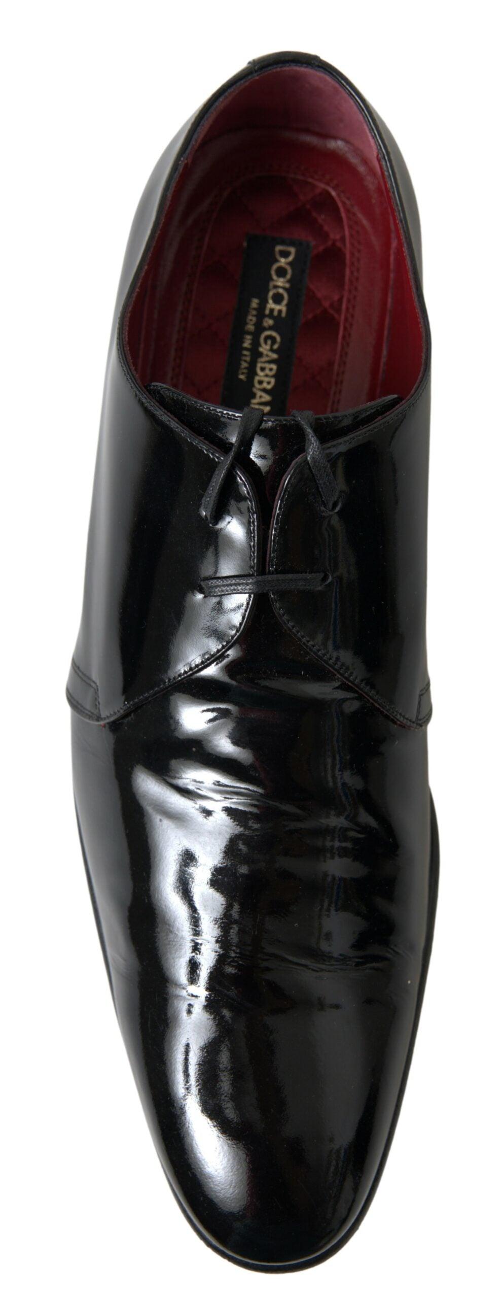 Dolce & Gabbana Elegant Black Patent Leather Formal Men's Shoes - Arichezz.store