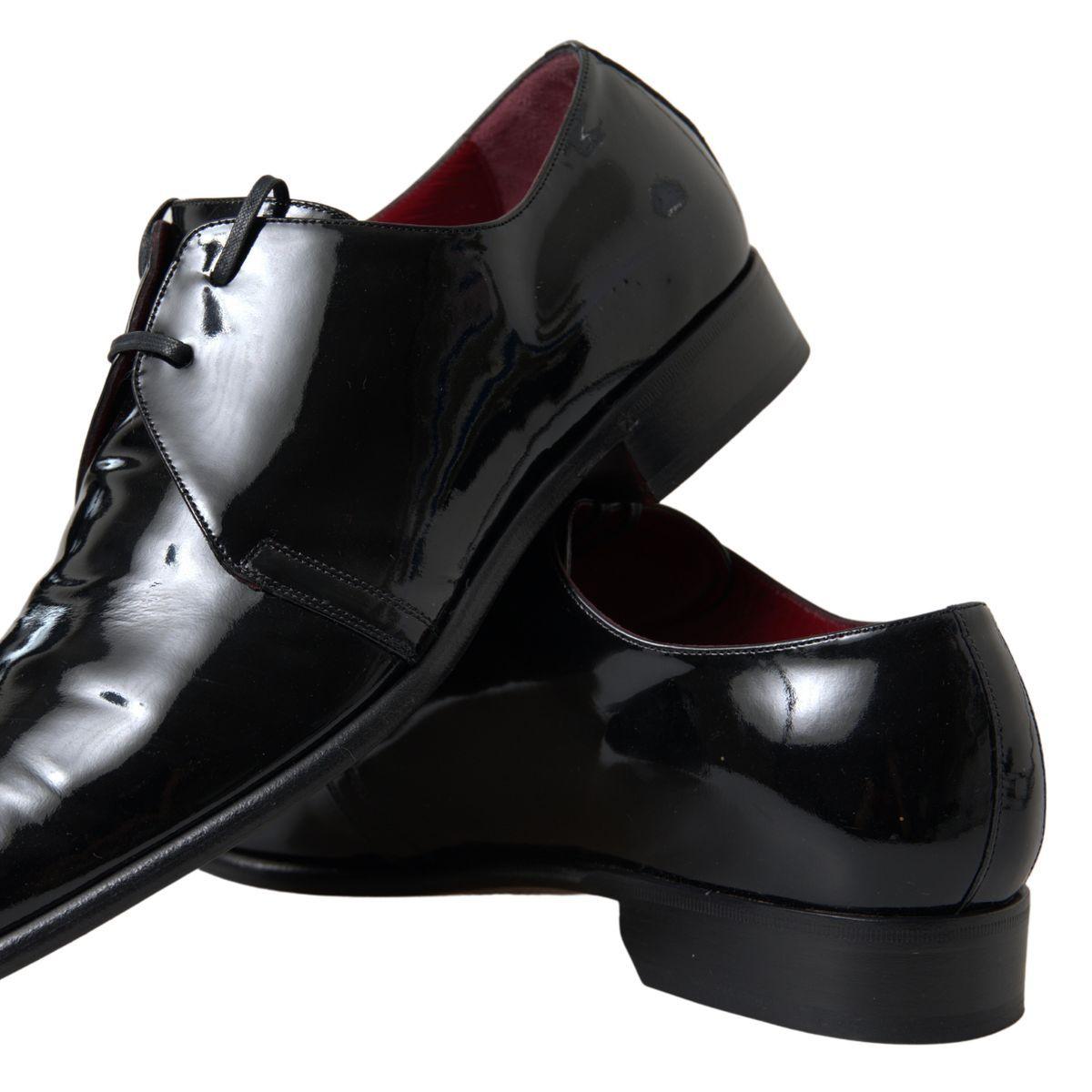 Dolce & Gabbana Elegant Black Patent Leather Formal Men's Shoes - Arichezz.store