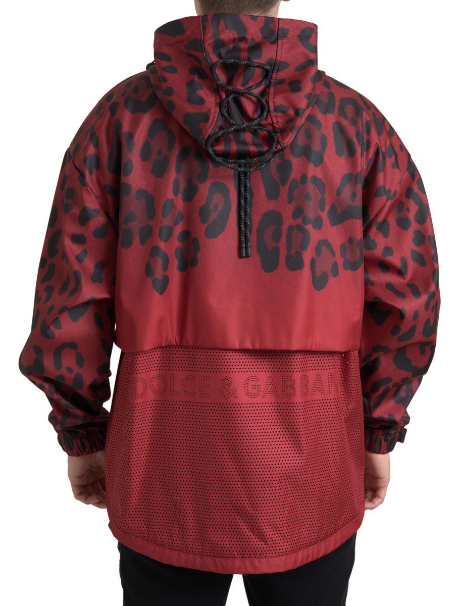 Dolce & Gabbana Radiant Red Leopard Print Hooded Jacket - Arichezz.store