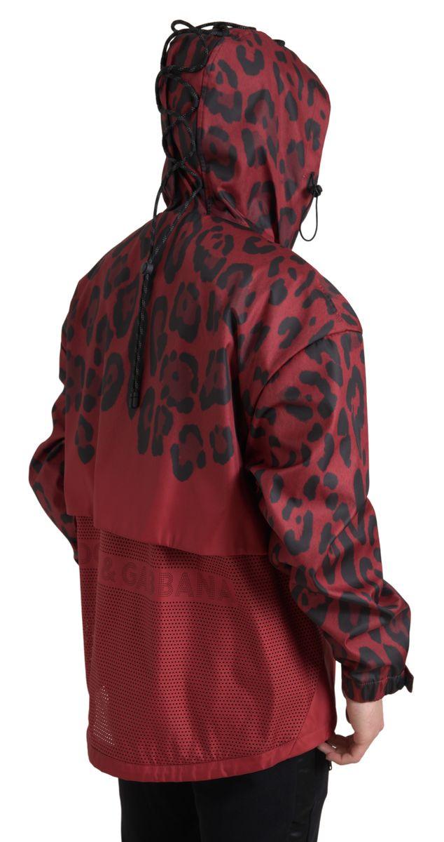 Dolce & Gabbana Radiant Red Leopard Print Hooded Jacket - Arichezz.store