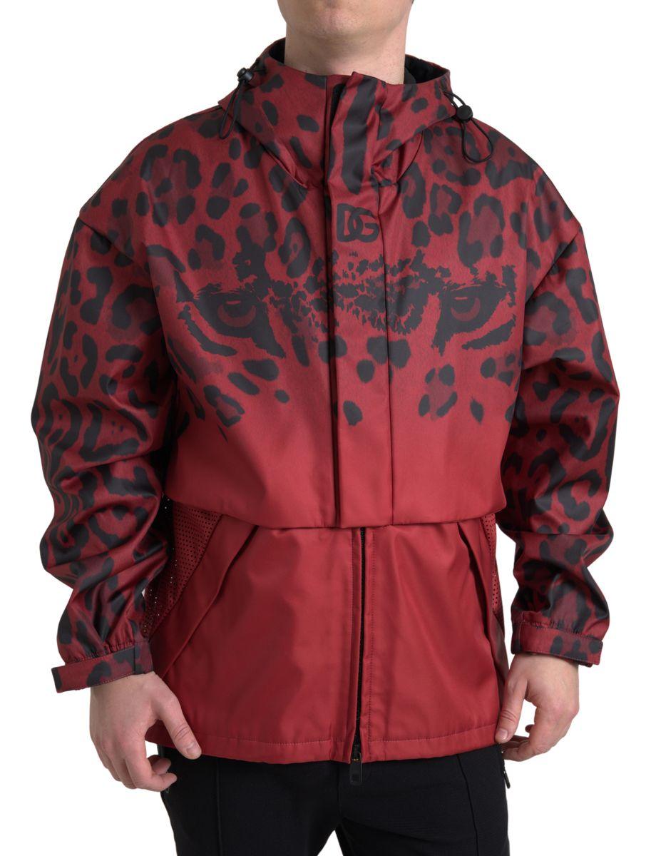 Dolce & Gabbana Radiant Red Leopard Print Hooded Jacket - Arichezz.store