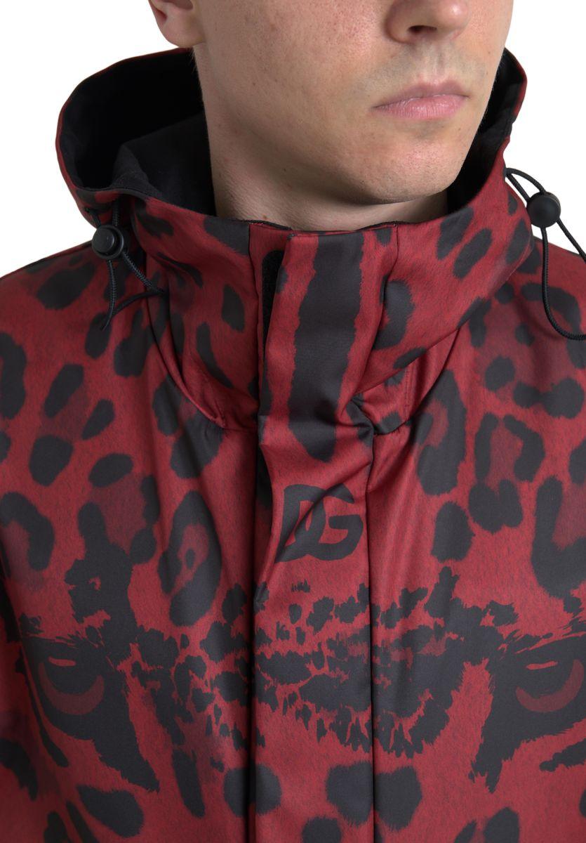 Dolce & Gabbana Radiant Red Leopard Print Hooded Jacket - Arichezz.store