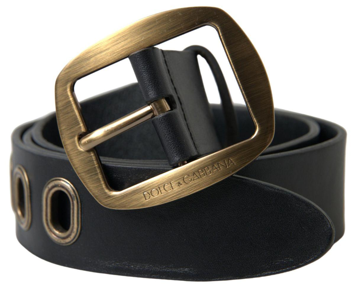 Dolce & Gabbana Sleek Italian Leather Belt with Metal Buckle - Arichezz.store