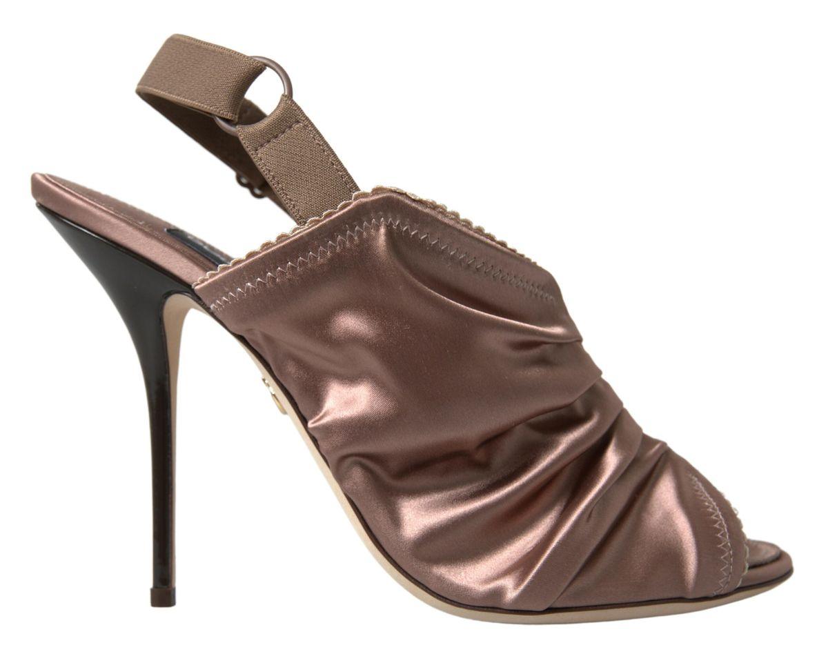 Dolce & Gabbana Elegant Slingback Stiletto Heels in Light Brown - Arichezz.store