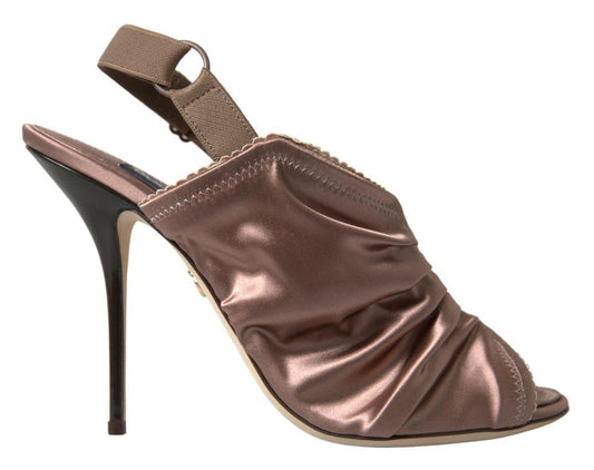 Dolce & Gabbana Elegant Slingback Stiletto Heels in Light Brown - Arichezz.store