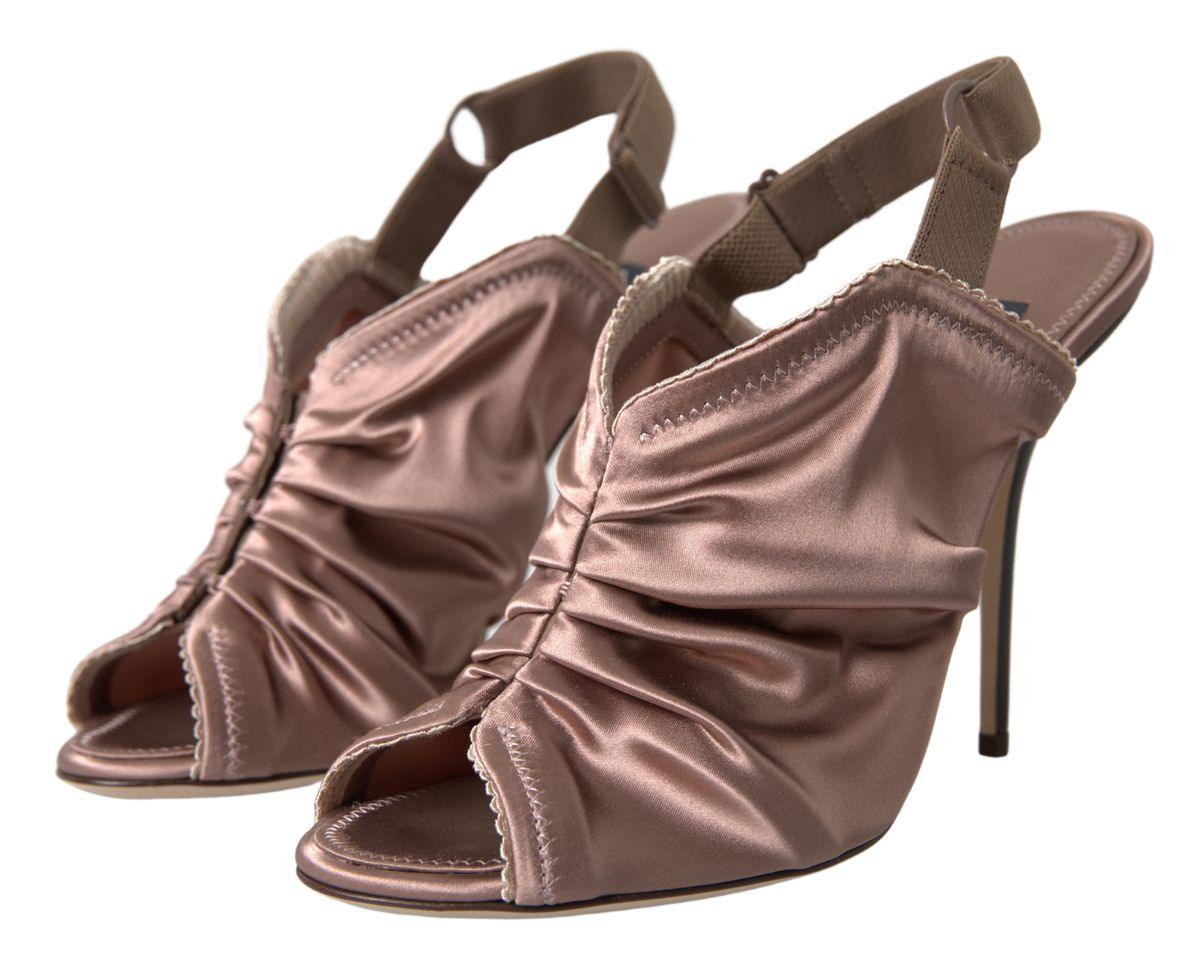 Dolce & Gabbana Elegant Slingback Stiletto Heels in Light Brown - Arichezz.store