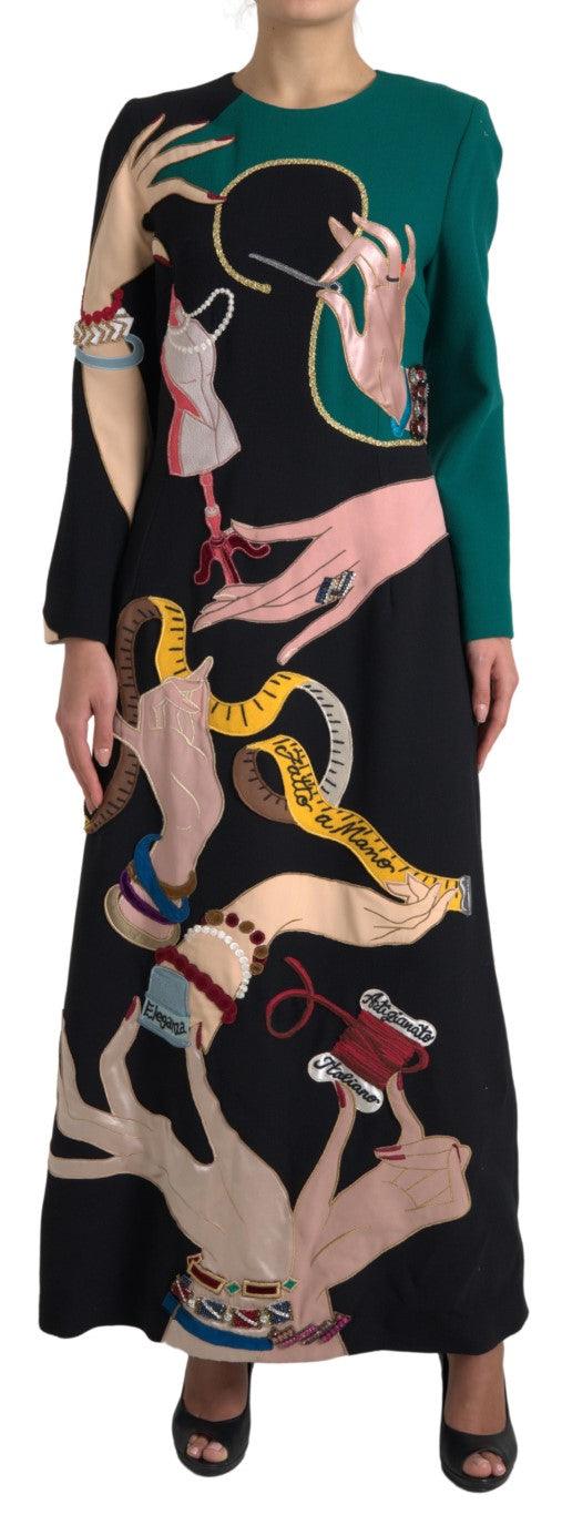 Dolce & Gabbana Elegant Multicolor Wool A-Line Dress - Arichezz.store