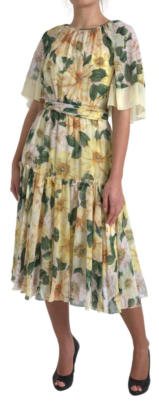 Dolce & Gabbana Elegant Silk Floral Maxi Dress - Arichezz.store